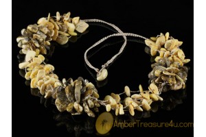 Handmade Unique Color Knotted BALTIC AMBER Necklace n-33