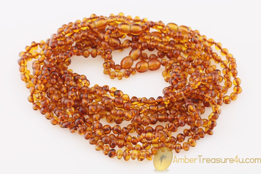 Lot of 20 Baby Teething Baroque Necklaces BALTIC AMBER btw12