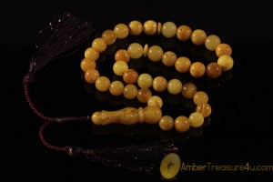 ANTIQUE STYLE Islamic 33 Prayer Beads 10mm Genuine BALTIC AMBER m23