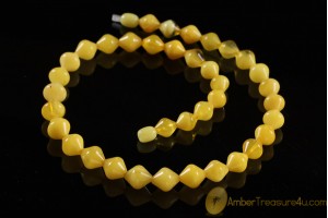 BUTTER Color Excellent Genuine BALTIC AMBER Necklace 17" n-37