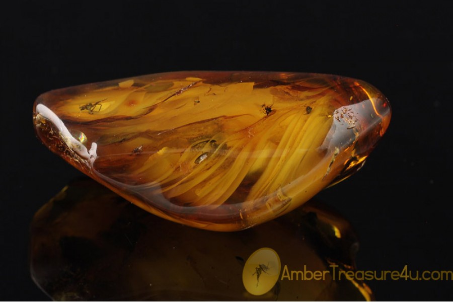 UNIQUE COLOR Genuine BALTIC AMBER Stone with Several Fossil Inclusions 31g ST15