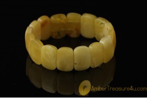 Butter Color Pieces Genuine BALTIC AMBER Stretch Bracelet 