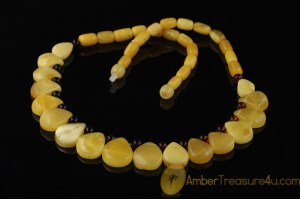  BUTTER & CHERRY COLOR Genuine BALTIC AMBER Choker