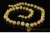 WHITE & BUTTER Color Baroque Shape Beads Genuine BALTIC AMBER Necklace