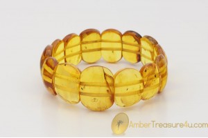 Genuine BALTIC AMBER Stretch Bracelet with Fossil Inclusions