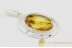 Large Genuine BALTIC AMBER Silver Pendant w Fossil Inclusion - SPIDER