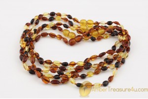 Lot of 5 Multicolor Baby Teething BALTIC AMBER Necklaces  