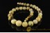 Exclusive Large Round White &Butter Color Round Beads Genuine BALTIC AMBER Necklace