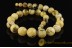 Exclusive Large Round White &Butter Color Round Beads Genuine BALTIC AMBER Necklace