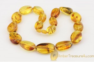 Large Beads with Inclusions Genuine BALTIC AMBER Necklace