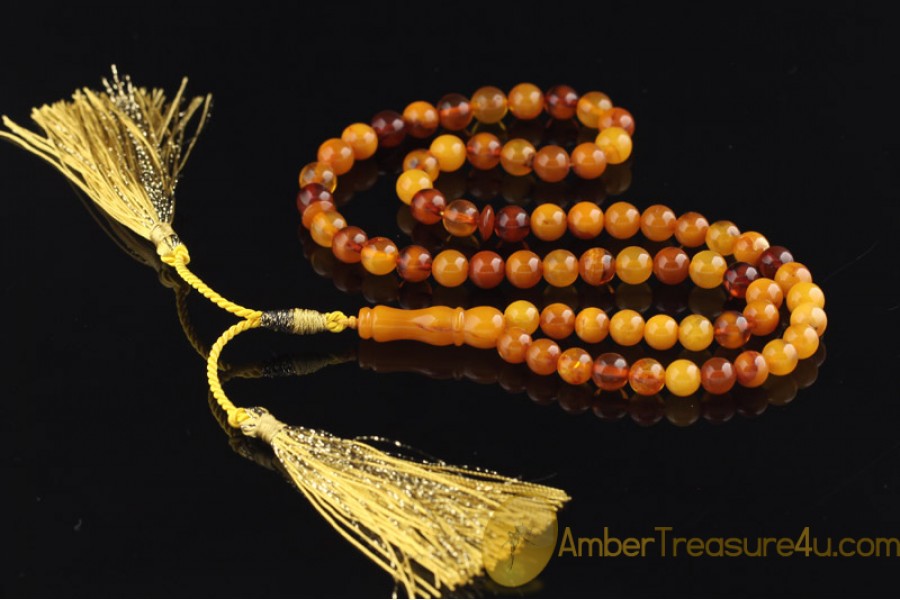 ANTIQUE STYLE Islamic 66 Prayer Beads 8mm Genuine BALTIC AMBER ANTIQUE STYLE Islamic 66 Prayer Beads 8mm Genuine BALTIC AMBER