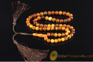 ANTIQUE STYLE Islamic 66 Prayer Beads 8mm Genuine BALTIC AMBER 