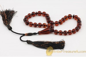 Chery Color Islamic 33 Prayer Beads 9mm Genuine BALTIC AMBER 