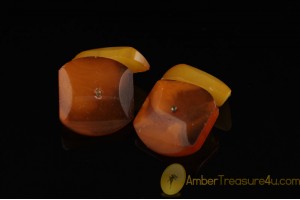 VINTAGE Butterscotch Genuine BALTIC AMBER Cufflinks 