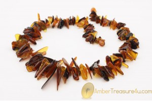 Large Spiked Multicolor Pieces  Genuine BALTIC AMBER Necklace