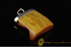 Butterscotch Color Genuine BALTIC AMBER Silver Pendant