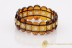 Excellent Large Carved  Genuine BALTIC AMBER Stretch Bracelet 