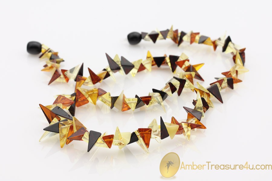 Spike Shape Pieces Genuine BALTIC AMBER Necklace