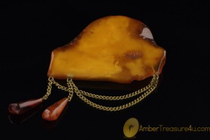 VINTAGE Large Artisan Butterscotch BALTIC AMBER Brooch 