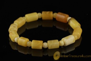 Butterscotch Antique Style Genuine BALTIC AMBER Stretch Bracelet b34