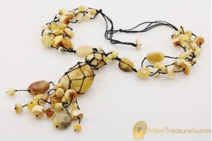 Great Color & Design Massive Genuine BALTIC AMBER Necklace