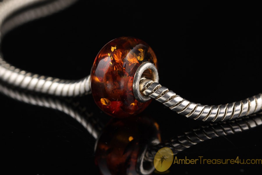 Genuine BALTIC AMBER Bead fits to PANDORA & TROLL Bracelet 