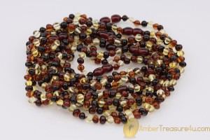 Lot of 10 Multicolor Color Baby Teething BALTIC AMBER Necklaces  