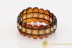 Excellent Large Carved Genuine BALTIC AMBER Stretch Bracelet