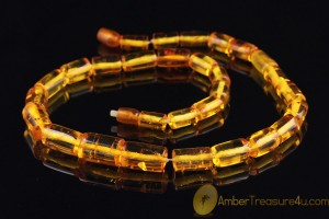 VINTAGE Large Honey Cylinders Genuine BALTIC AMBER Necklace