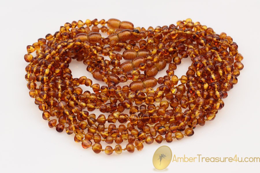 Lot of 10 Baby Teething Baroque BALTIC AMBER Necklaces Lot of 10 Baby Teething Baroque BALTIC AMBER Necklaces