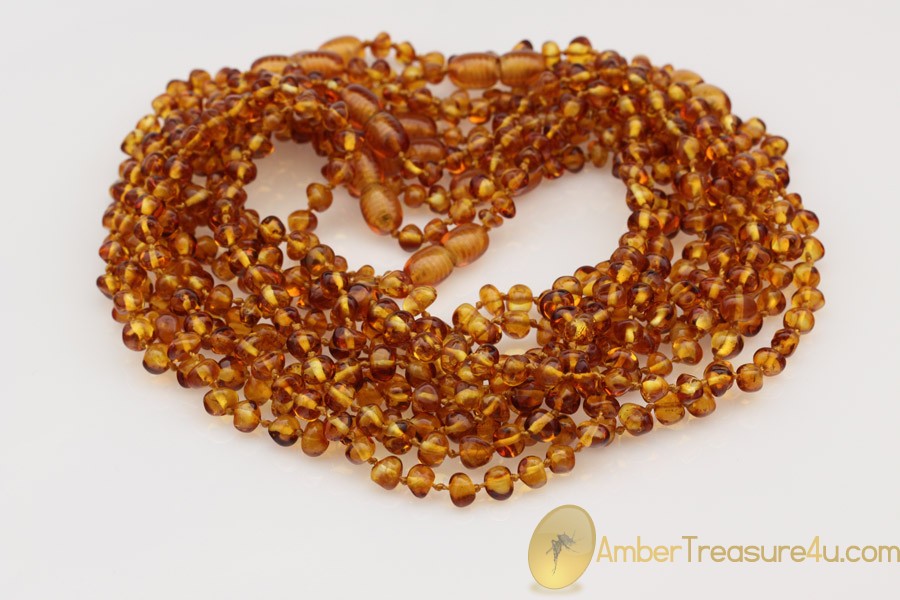 Lot of 10 Baby Teething Baroque BALTIC AMBER Necklaces Lot of 10 Baby Teething Baroque BALTIC AMBER Necklaces