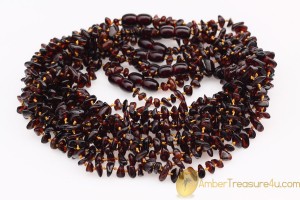 Lot of 10 Cherry Color Baby Teething BALTIC AMBER Necklaces  