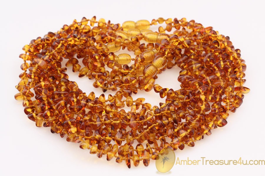 Lot of 10 Cognac Color Baby Teething BALTIC AMBER Necklaces Lot of 10 Cognac Color Baby Teething BALTIC AMBER Necklaces