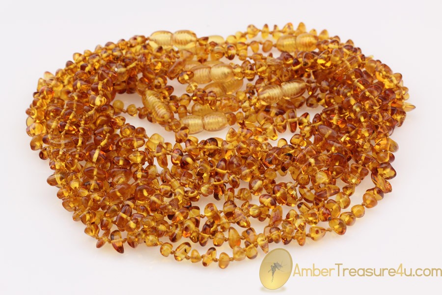 Lot of 10 Honey Color Baby Teething BALTIC AMBER Necklaces Lot of 10 Honey Color Baby Teething BALTIC AMBER Necklaces