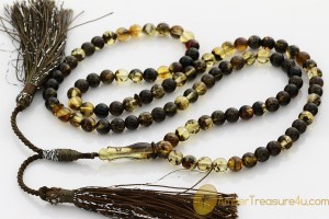 Islamic 99 Prayer Round Beads 6mm Genuine BALTIC AMBER m34 