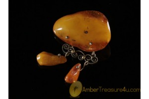 ANTIQUE Butterscotch Genuine BALTIC AMBER Brooch abo4