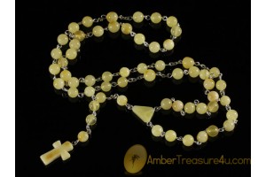 BALTIC AMBER Catholic Rosary of Round Beads cr4