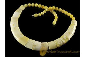 Butterscotch & White Color Genuine BALTIC AMBER Choker 18