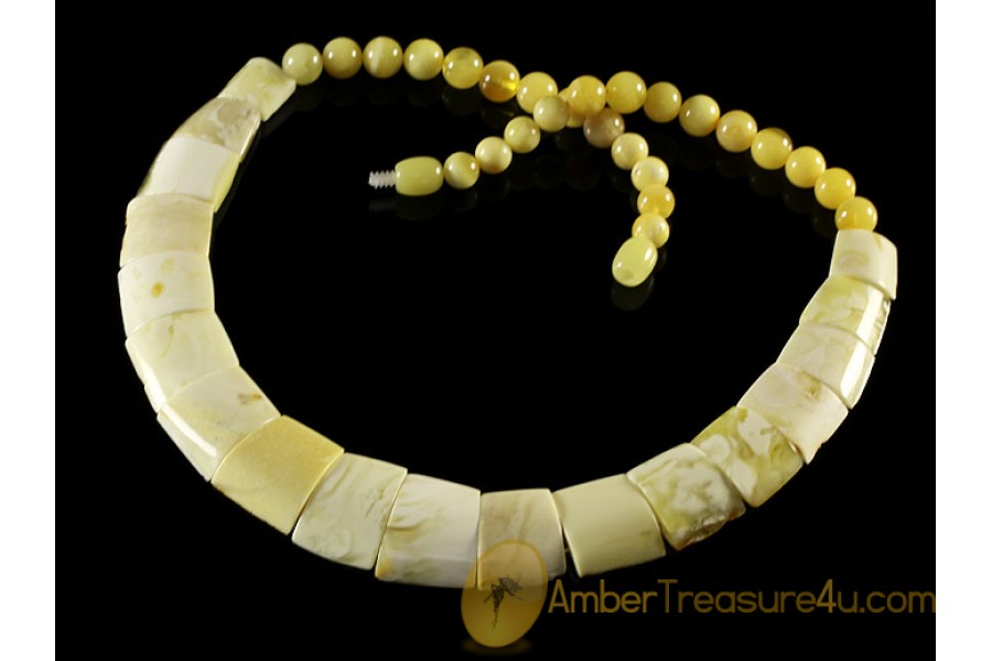 Butterscotch & White Color Genuine BALTIC AMBER Choker 18