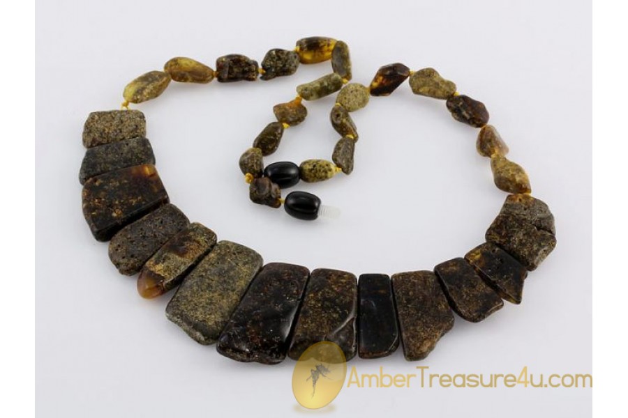 Dark Color Pieces Genuine BALTIC AMBER Choker 17