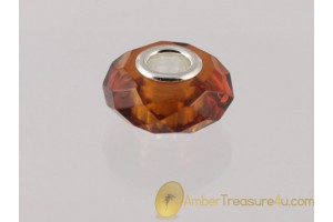 Faceted BALTIC AMBER Bead fits to PANDORA & TROLL Bracelet 3