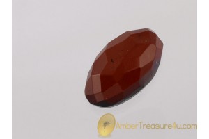 Faceted Cherry Color BALTIC AMBER Cabochon 4