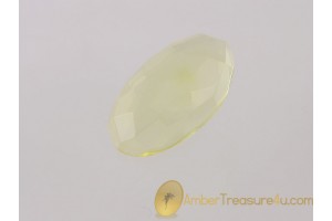 Faceted Clear Lemon Color BALTIC AMBER Cabochon 1