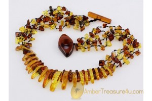 Faceted Knotted Genuine BALTIC AMBER Choker 18