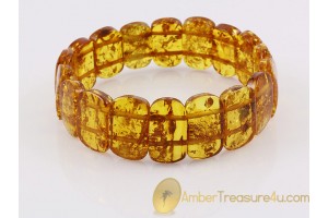 Glittering Honey Genuine BALTIC AMBER Stretch Bracelet b22