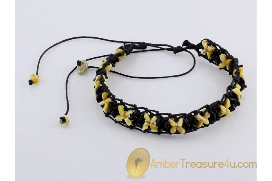 Hand Made Wattled Genuine BALTIC AMBER Adjustable Choker 14 -26