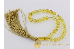 Islamic 33 Prayer Beads round 7mm Genuine BALTIC AMBER