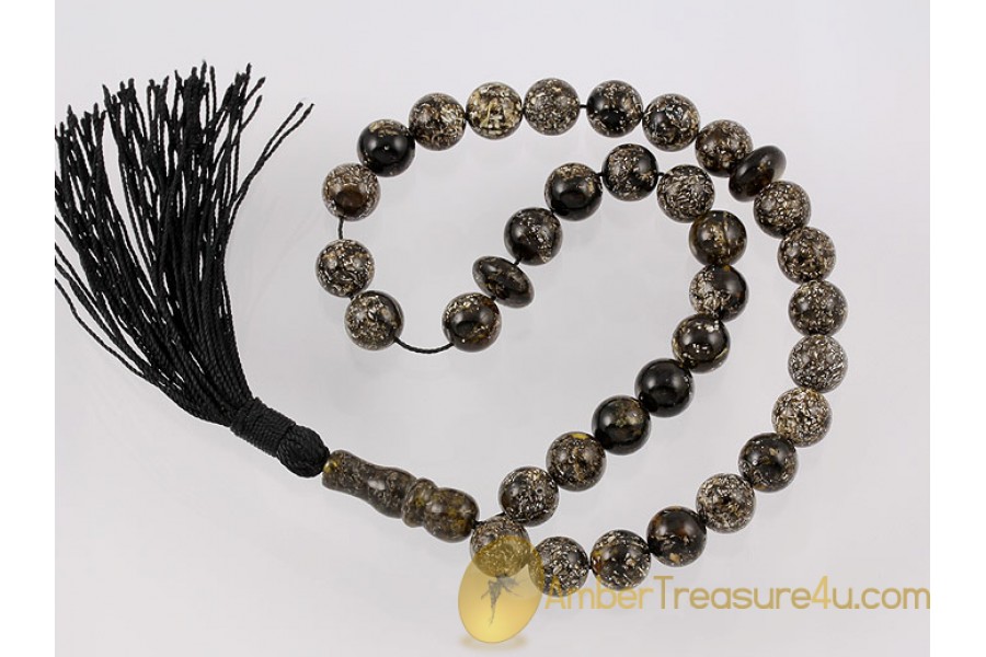 Islamic 33 Prayer Beads round 10mm Genuine BALTIC AMBER