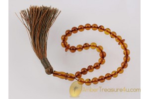 Islamic 33 Prayer Beads round 7mm Genuine BALTIC AMBER