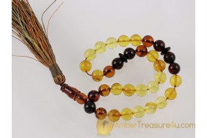 Islamic 33 Prayer Beads round 9mm Genuine BALTIC AMBER